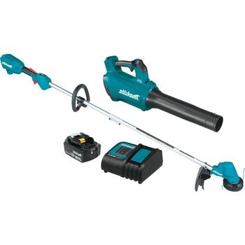 户外电源组合套件| Makita XT287SM1 18V LXT无刷锂离子13英寸. 无绳绳修剪器和鼓风机组合套件(4 Ah)